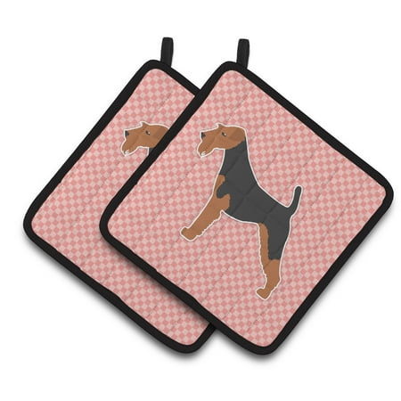 

Carolines Treasures BB3585PTHD Welsh Terrier Checkerboard Pink Pair of Pot Holders 7.5HX7.5W multicolor