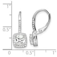 thumbnail image 2 of FJC Finejewelers 925 Sterling Silver Dangle  Polished Princess Cut CZ Halo Leverback Earrings 21 x 8 mm, 2 of 6
