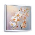 thumbnail image 2 of Designart "Peach Orchids love expression III" Floral Floater Framed Wall Decor, 2 of 7