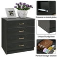 thumbnail image 5 of SEGMART Black Chest of Drawers, Heavy Duty Wood 4-Drawer Dresser, Modern Storage Bedroom Dresser for Kids Room, Black Vertical Storage Cabinet for Bathroom, Closet, Entryway, Hallway, Nursery, L2041, 5 of 10