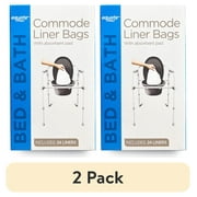 (2 pack) Equate Commode Liner Bags with Absorbent Pad, 24 Count