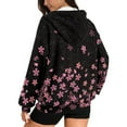 thumbnail image 5 of SCRAWLGOD Cherry Blossom Hoodies for Women Zip Up Lightweight Jacket Long Sleeve Women Oversized Sweatshirt Elastic Zip Hoodies for Women Trendy Size XL, 5 of 7