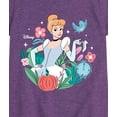 thumbnail image 3 of Disney Princess - Cinderella Floral - Girls Fitted Short Sleeve T-Shirt, 3 of 5