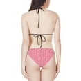 thumbnail image 2 of Suhoaziia Women Swimsuit with Tummy Control Lightweight Casual Bikini Underwear,Breast Cancer Awareness Ruched Tie Knot Halter Ruched High Cut 2 Piece Bikini Swimsuit Size XL, 2 of 6