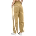 thumbnail image 7 of Sewkxo Woman Track Trouser Casual Drawstrings Elastic Waisted Quick Dry Trouser Big and Tall Baggy Contrast Color Stripe Track Pant with Pockets,Yellow 2XL, 7 of 7