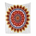 thumbnail image 1 of Mandala Soft Flannel Fleece Throw Blanket, Round with Leaves and Summer Meadow Daisies Sunflowers Colorful Joyous, Cozy Plush for Indoor and Outdoor Use, 50" x 70", Multicolor, by Ambesonne, 1 of 6