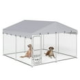 thumbnail image 2 of Uforic 10'x10' Large Outdoor Dog Kennel with Rotating Feeder Bowls, Outdoor Dog Enclosure with Roof, Heavy Duty Dog Kennel for Backyard Farm, 2 of 9