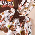 thumbnail image 3 of Enyan Newborn Baby Girl Thanksgiving Outfit Long Sleeve Turkey Letter Romper Suspender Skirt 2Pcs Set（Size 3-6 Months）, 3 of 9