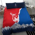 thumbnail image 4 of Slovakia Red Blue Deer and Mountain Design Bedding Set with National Symbols, 4 of 7