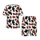 thumbnail image 1 of Balery Brown Black Cow Conjunto de Pijama Infantil de Manga Corta con Estampado – Ropa de Dormir de Algodón Suave-X-Large, 1 of 6