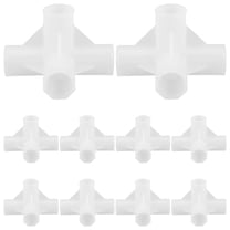 LOLIPPYY 10Pcs White Plastic Closet Rod Connector Quick Install Furniture Hardware Joint