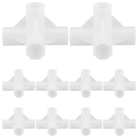 LOLIPPYY 10Pcs White Plastic Closet Rod Connector Quick Install Furniture Hardware Joint