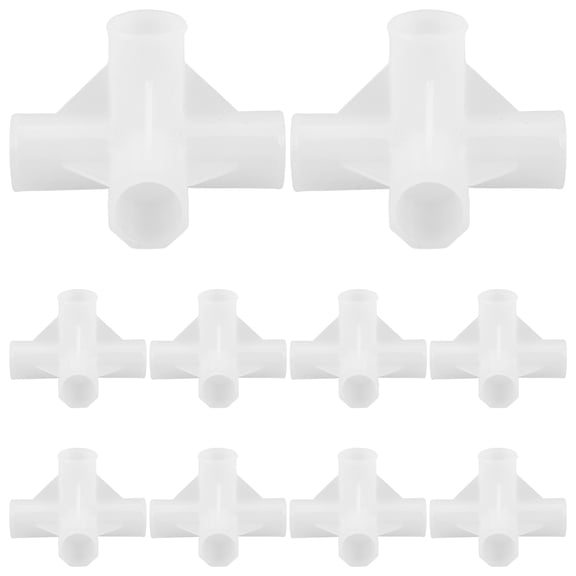 LOLIPPYY 10Pcs White Plastic Closet Rod Connector Quick Install Furniture Hardware Joint