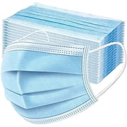 HealthSmart Disposable 3 Layer Face Mask with Ear Loops for Single Use, 50 Count