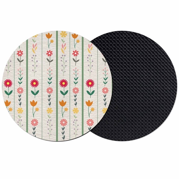 Spring Floral Coasters Set of 2, Absorbent Coasters for Drinks, Colorful Summer Flowers Vintage Botanical Coaster for Desk Coffee Table Protection, Home Decor House Warming Gifts 4"