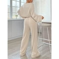 thumbnail image 6 of KelaJuan Women’s Two Piece Outfits Set Long Sleeve Ribbed Knit Crop Tops and Drawstring Pants Set Loungewear, 6 of 6