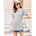 thumbnail image 5 of Ekouaer Women's Maternity Shirts Short Sleeve Pregnancy Tops Blouses Split Side Casual Crewneck Pregnant Tunic Tee, 5 of 6