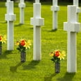 thumbnail image 3 of Plastic Cemetery Cone Vases Headstone Gravestone Flower Holder Memorial Tombstone Decorations Floral Containers With Stakes A 2pcs, 3 of 9