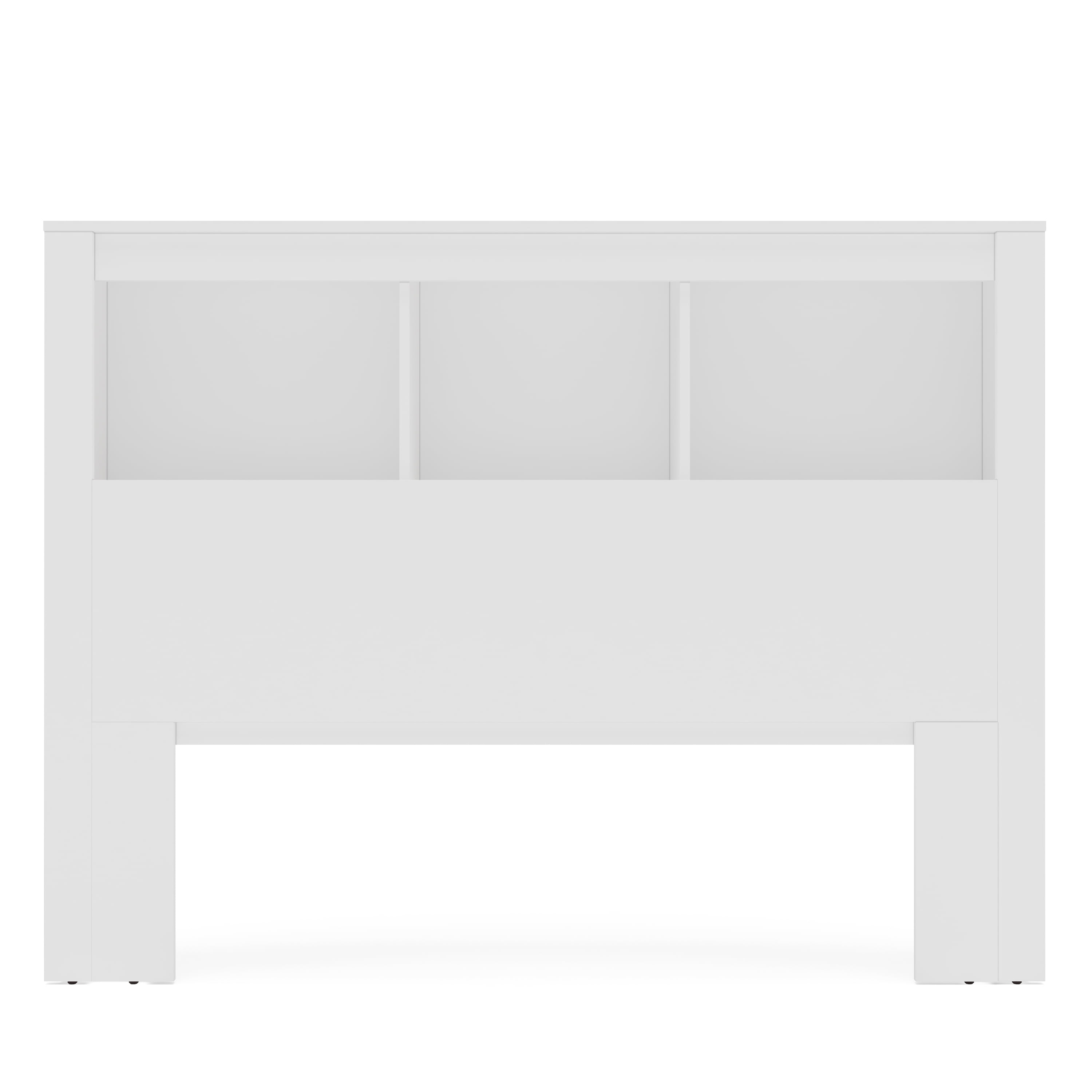Polifurniture Madison Full Size Wood Bookcase Headboard, White