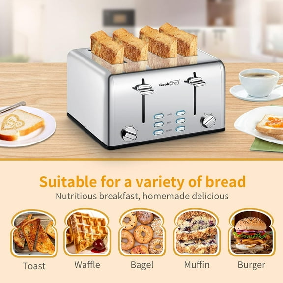 Stainless Steel Toaster 4 Slice