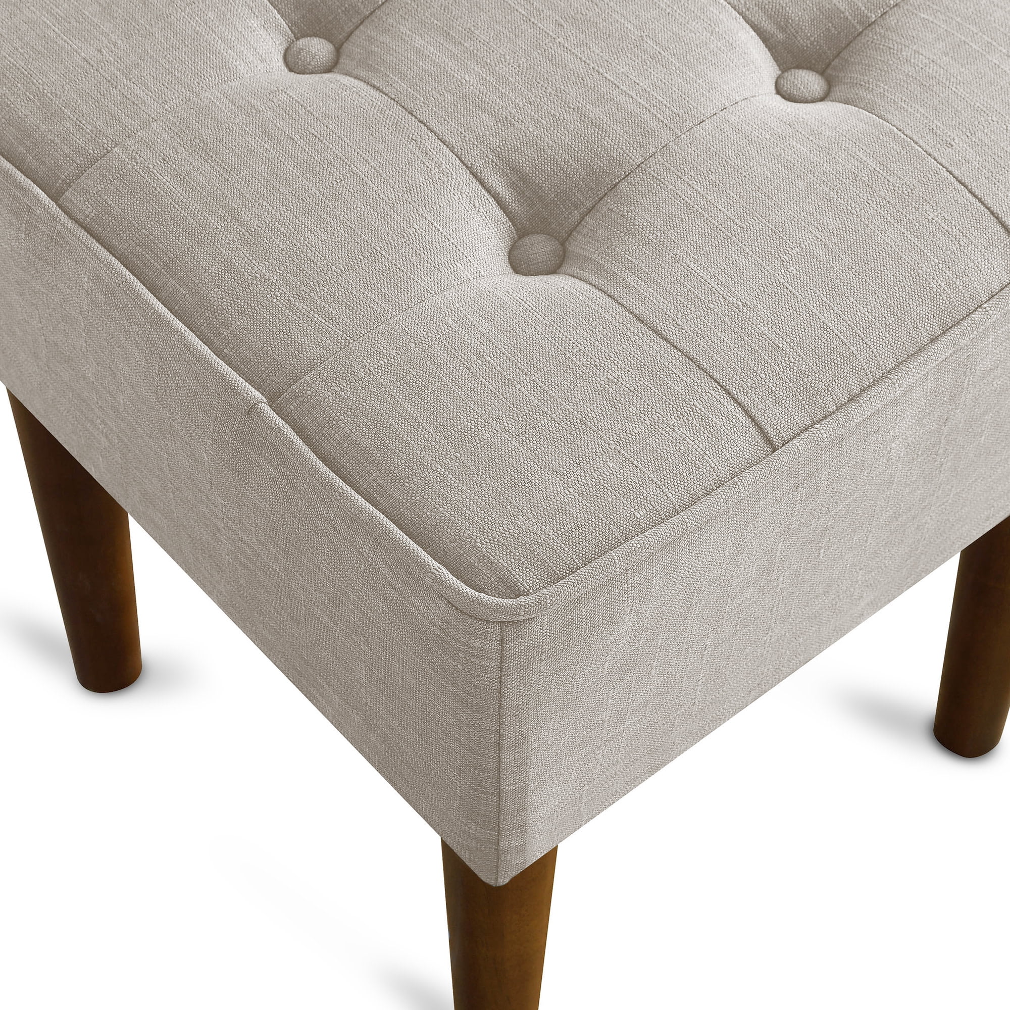 Elle Decor Aria Square Tufted Stool French Dove