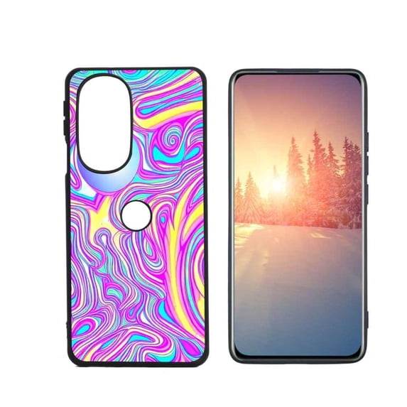 Compatible with Motorola Edge Plus 2022 Phone Case, Psychedelic-Trippy-Alien-Art-Visuals-Colours03 Case Men Women, Flexible Silicone Shockproof Case for Motorola Edge Plus 2022