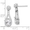 thumbnail image 4 of Sterling Silver Rhodium-Plated White Cz Oval Cut Post Earrings (23.3 X 8.21) Made In China qe14947, 4 of 5