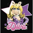 thumbnail image 2 of Junior's The Muppets Diva Piggy Cowl Neck Sweatshirt Black Small, 2 of 4