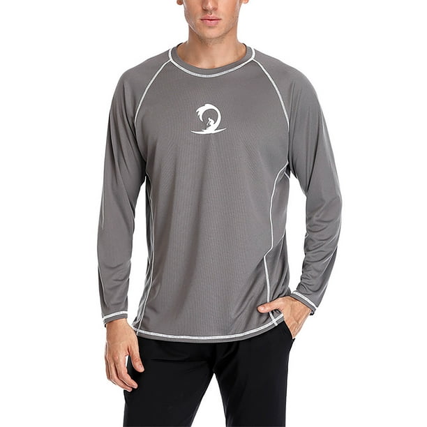 Avamo Men's Swim Shirt UPF 50 Tee Tops LongSleeve TShirts Athletic