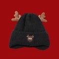 thumbnail image 2 of UHGANN Beanie Hat Cute Antlers Reindeer Crochet Knitted Hat Winter Warm Cap for Toddler Boys Girls, 2 of 3