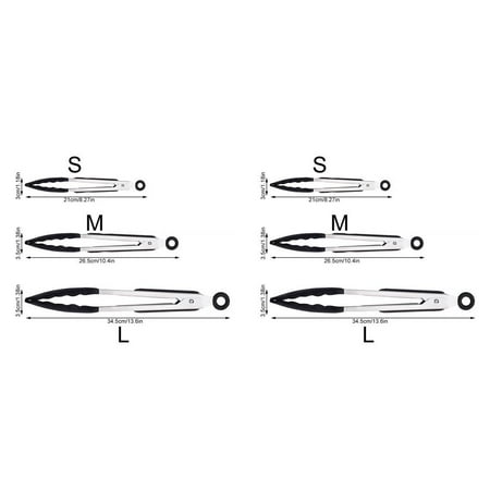 

2pcs Non Stick Kitchen Tong with Silicone Tip Stainless Steel Cooking Grilling Steak BBQ Food Clip Black 7 Inches