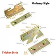 thumbnail image 6 of 4 Sets Heavy Duty Bed Rail Brackets Non-Mortise Bed Frame Hardware Bed Rail Fittings Wooden Furniture Hinge Fixing Connectors, 6 of 8