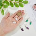 thumbnail image 3 of 3 Styles Angel Wing Dangle Earrings 3 Pairs Gemstone Drop Earrings Amethyst Hook Earrings 18x10mm Green Aventurine Pendant Earring with Brass Pins for Women Ladies, 3 of 7