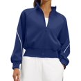 thumbnail image 3 of Female Fleece Full Zip Up Jacket Whale Blue XL, 3 of 10