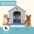 thumbnail image 3 of Casa Para Perro Medianos, Chicos y Pequeños MascoAmigo con Puerta Metálica Azul, 3 of 7