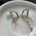 thumbnail image 1 of Woman Asymmetric Diamond Love Metal Chain Earrings Christmas, GiftAsymmetrical Butterfly, 1 of 5