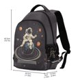 thumbnail image 2 of FORMRS Unisex Backpack Elementary School Travel Bookbag with Reflective Stripes, Black Astronaut Space, 2 of 7