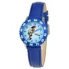 Woody Boys' Stainless Steel Time Teacher Watch, Blue Bezel, Blue Leather Strap