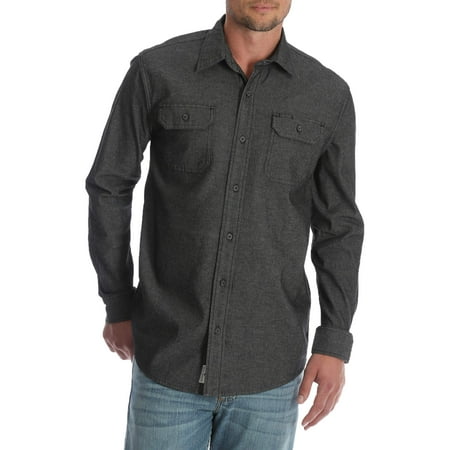 Wrangler Men's and Big & Tall Long Sleeve Stretch Denim Shirt, up to Size