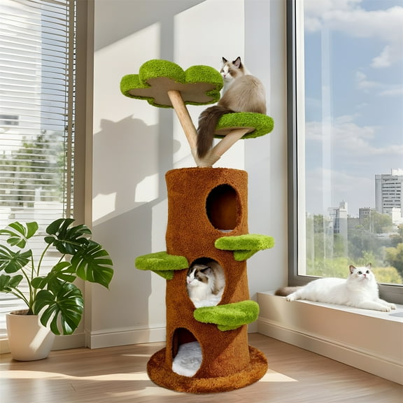 BingoPaw Indoor Cat Tree Tower Multi-Level Cat Climbing Tree Activity Center with Plush Stairs Condo