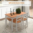 thumbnail image 5 of HomCom 5 Piece Modern Pine Wood Dining Table with Chair White/Natural Wood, 5 of 9