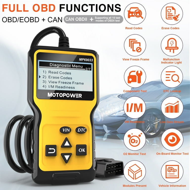 マスオページ MOTOPOWER MP69033 Car OBD2 Scanner Code Reader Engine Fault