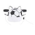 thumbnail image 2 of Casco para beber con soporte para lata de paja sombrero soporte para bebida Guzzler Fútbol negro, 2 of 8