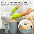 thumbnail image 3 of 9Pcs Grey Bathroom Accessories Set with Trash Can,Toilet Brush,Toothbrush Holder, Lotion Soap Dispenser, Soap Dish,Toothbrush Cup,Vanity Tray,Qtip Holder, 3 of 7