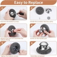 thumbnail image 3 of 4pcs Steel Wool Scrubber with Replacement Wire Pads Set, Stainless Steel Scrubber with Handle for Scouring Stubborn Messes from Cast Iron, Pots, Pans, Grill, Stoves, Sink(2 Scrubber+2 Pads), 3 of 5