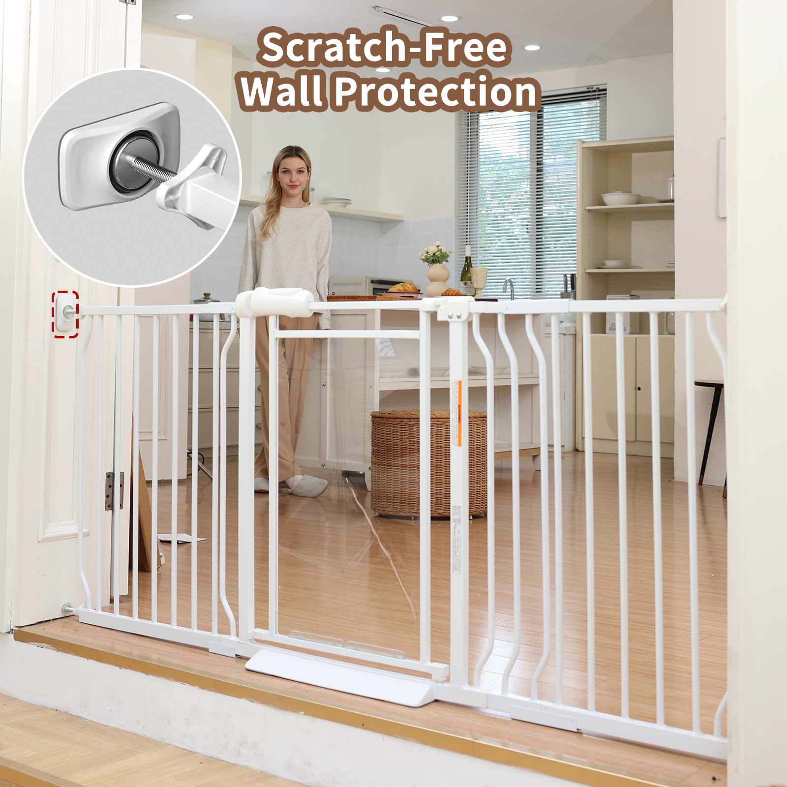 Fairy Baby Triple Lock Gate with Acrylic Panel, 48-56", White photo 4