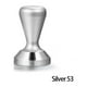 thumbnail image 4 of Inteprter Tamper de presión de café Mango antideslizante de acero inoxidable Restaurante Fiesta Cocina Bebida Polvo Martillo Base plana Juegos de servir café y té Plata 53 mm, 4 of 6