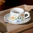 thumbnail image 1 of Retro Style Chinese Floral Ceramic Coffee Cup Set Elegant White Orange Design For Your Morning Brew, 1 of 6