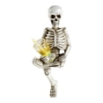 thumbnail image 4 of Clearance Sale! Resin Skeleton Figurines Set of 2 with Juice Glass, Funny Halloween Decor for Mantel Shelf Centerpiece, 4 of 5