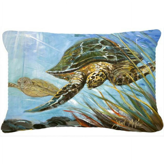 Carolines Treasures JMK1118PW1216 Loggerhead Sea Turtle Canvas Fabric Decorative Pillow
